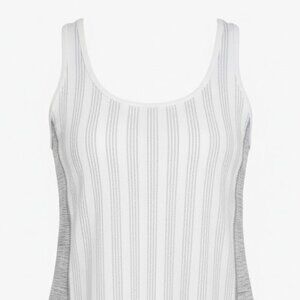 Lululemon Gray & White Stripe Mesh Tank Top Women's Size XS